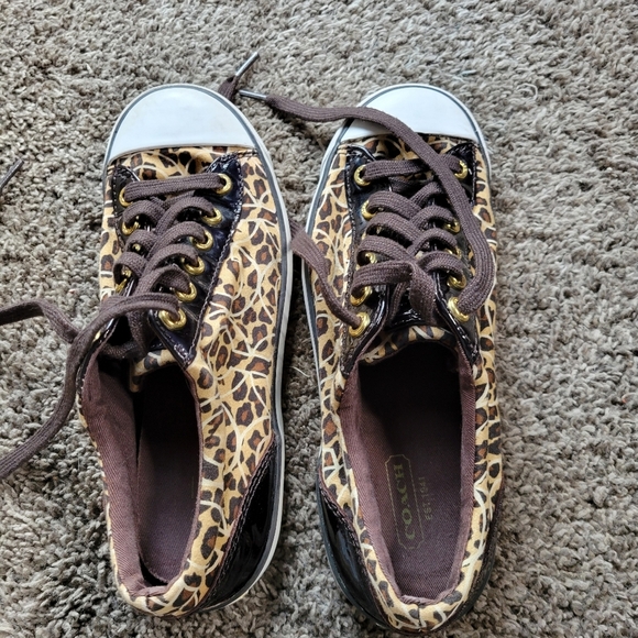 Coach Cheetah Print Sneakers Woman's Size 6 1/2 - Picture 9 of 16